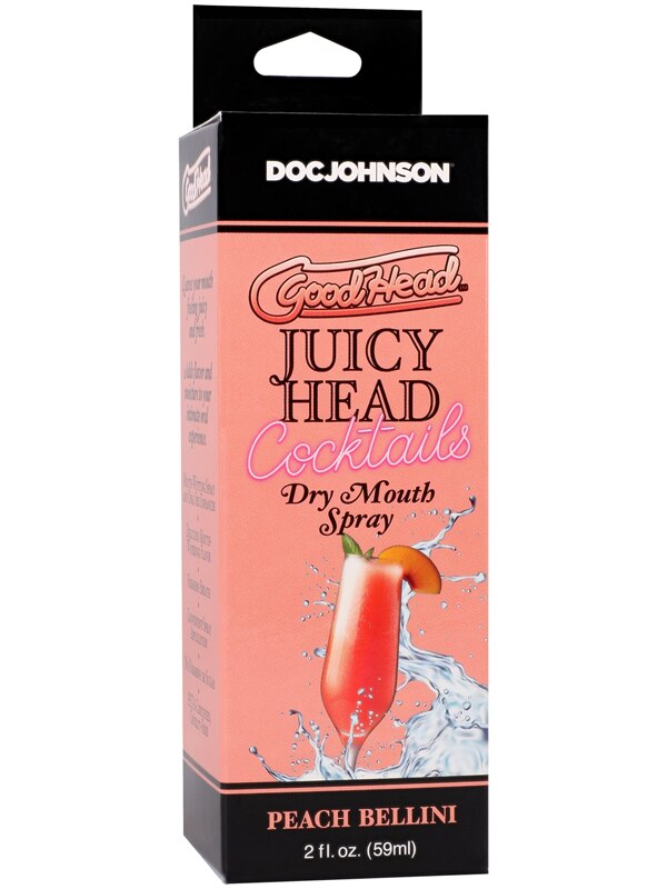 GoodHead Juicy Head Cocktails Dry Mouth Spray Peach Bellini 2 fl. oz Doc Johnson