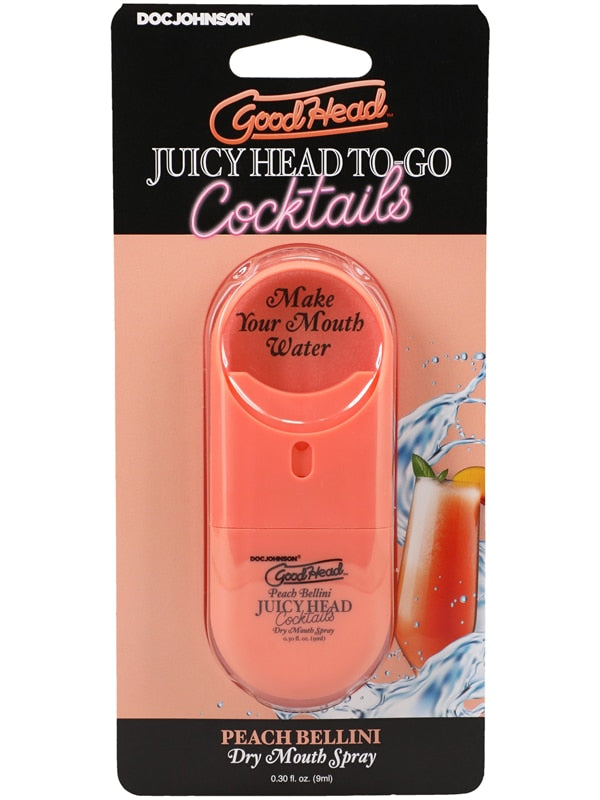 GoodHead Juicy Head Cocktails Dry Mouth Spray To-Go Peach Bellini .30 fl. oz