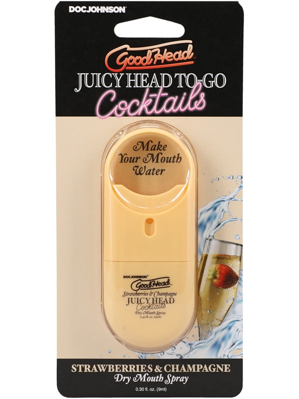 GoodHead Juicy Head Cocktails Dry Mouth Spray To-Go Strawberries & Champagne .30 fl. oz Doc Johnson