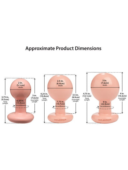 The Classic Round Butt Plug - 3 piece set Cream Doc Johnson