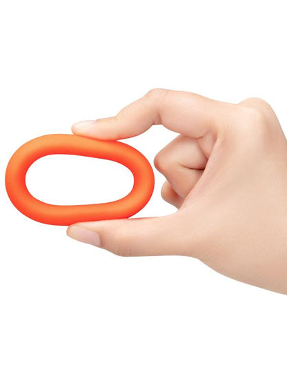 b-Vibe Snug Ring - 40 mm Snug Fit Silicone Cock Ring - Orange B-Vibe