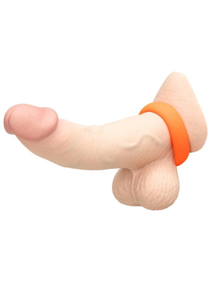 b-Vibe Snug Ring - 40 mm Snug Fit Silicone Cock Ring - Orange B-Vibe