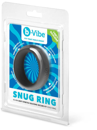 b-Vibe Snug Ring - 45 mm Snug Fit Silicone Cock Ring - Black B-Vibe