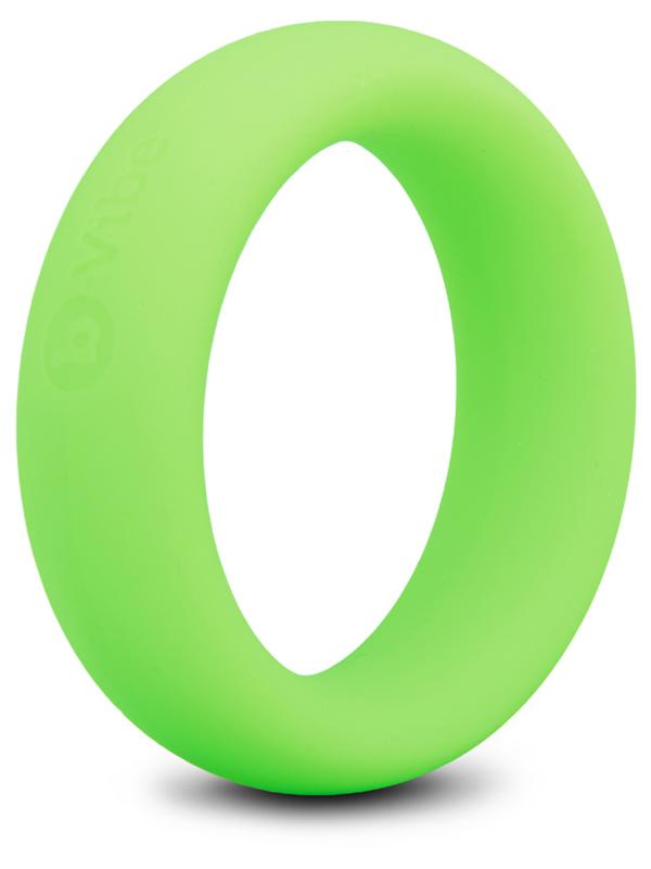 b-Vibe Snug Ring - 45 mm Snug Fit Silicone Cock Ring - Green B-Vibe