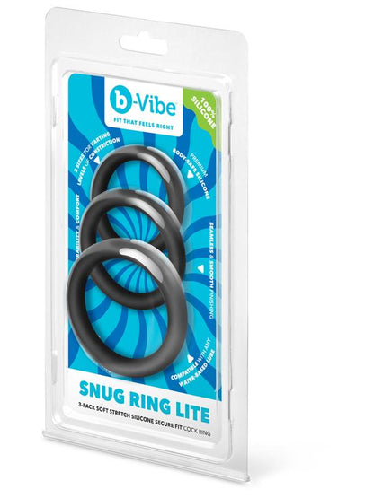 b-Vibe Snug Ring Lite - 3-Pack Snug Fit Silicone Cock Ring B-Vibe