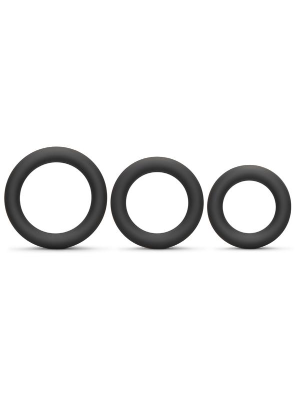 b-Vibe Snug Ring Swole - 3-Pack Snug Fit Thick Silicone Cock Ring B-Vibe