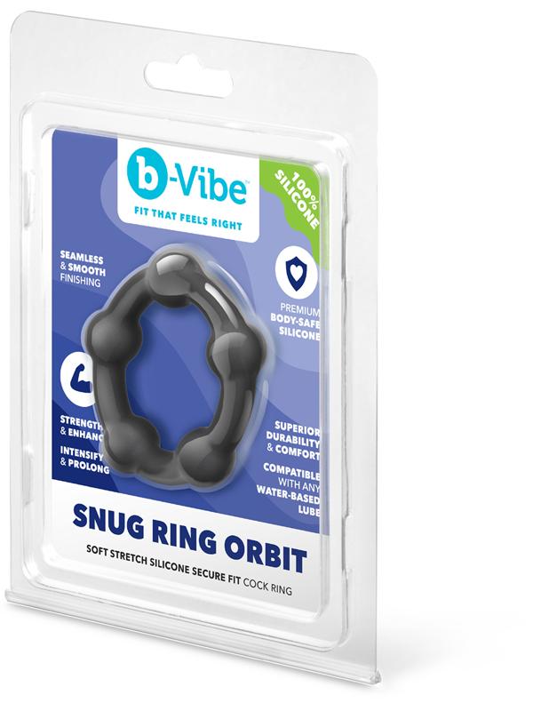 b-Vibe Snug Ring Orbit - Nubby Snug Fit Silicone Cock Ring