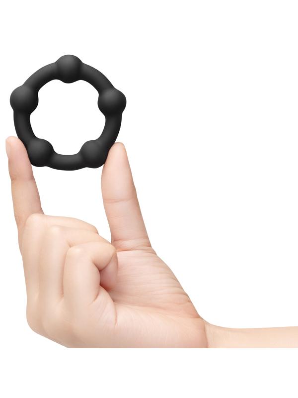 b-Vibe Snug Ring Orbit - Nubby Snug Fit Silicone Cock Ring