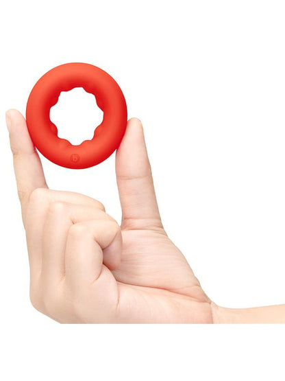b-Vibe Flex Ring Grip - Ultra Soft Silicone Cock Ring - Red B-Vibe