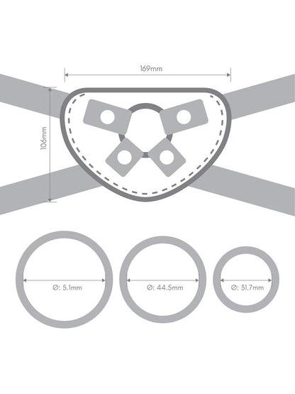 Tilt 6.5 in. Vibrating Silicone Dildo & Harness Set