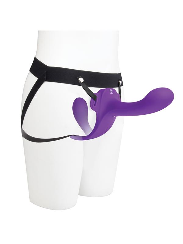 Lock-In Dual-Ended Vibrating Strap-On & Harness Set