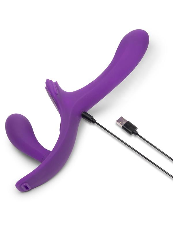 Lock-In Dual-Ended Vibrating Strap-On & Harness Set
