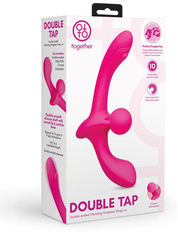 Double Tap Double-Ended Vibrating Strapless Strap-On Together