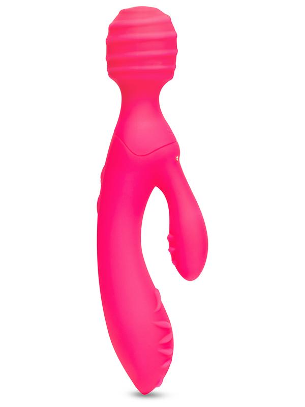 Tri Delight Dual-Ended Triple Stim Wand & Rabbit Vibrator Together
