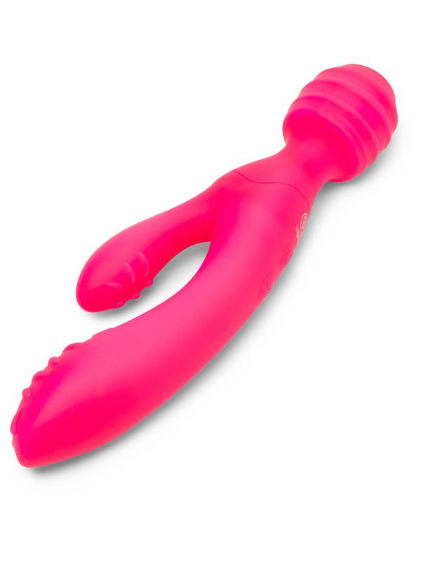 Tri Delight Dual-Ended Triple Stim Wand & Rabbit Vibrator Together