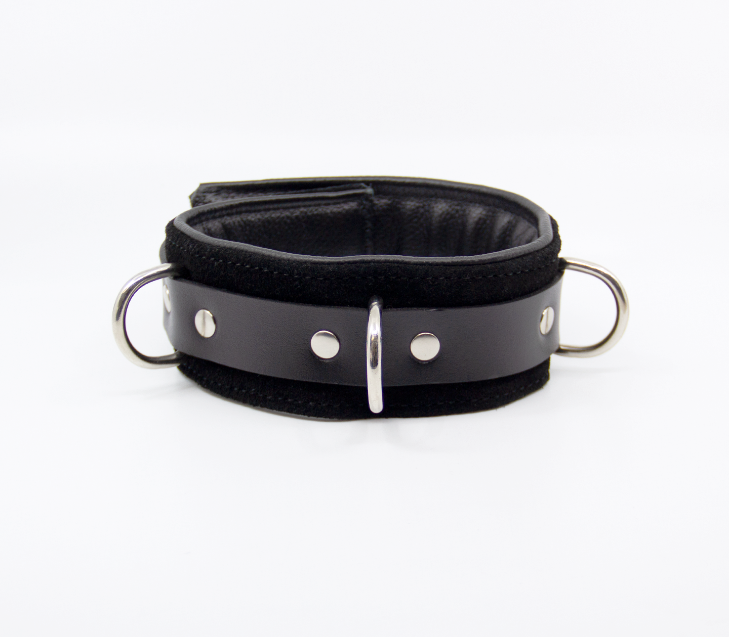 Col027 Suede Leather Collar Black - Club X