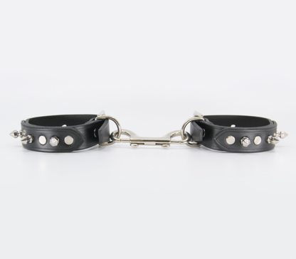 Han006 Unlined Leather Wrist Restraints With Dog Spikes  - Club X