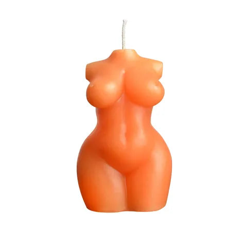 Lacire Torso Form I Orange Female Torso Shaped Drip Candle  - Club X