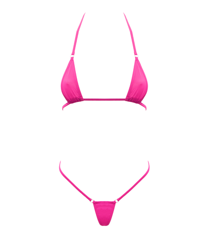 Bik002 Spandex Fabric Micro Bikini Hot Pink - Club X