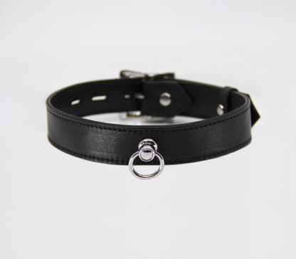 COL011 Lockable Leather Collar  - Club X