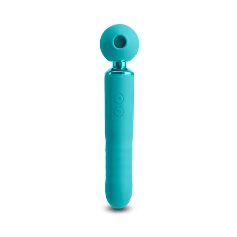 Revel Fae - Teal 19.5 cm USB Rechargeable Thrusting Massage Wand w/ Air Pulsation  - Club X