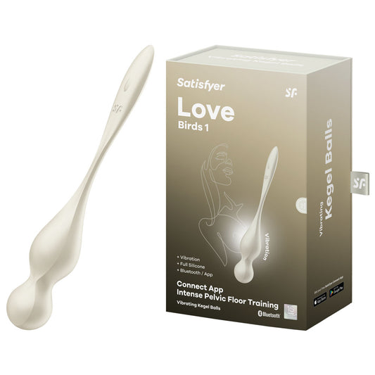 Satisfyer Love Birds 1 - White - White USB Rechargeable Pelvic Floor Trainer with App Control White - Club X