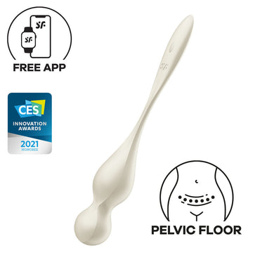 Satisfyer Love Birds 1 - White - White USB Rechargeable Pelvic Floor Trainer with App Control Satisfyer