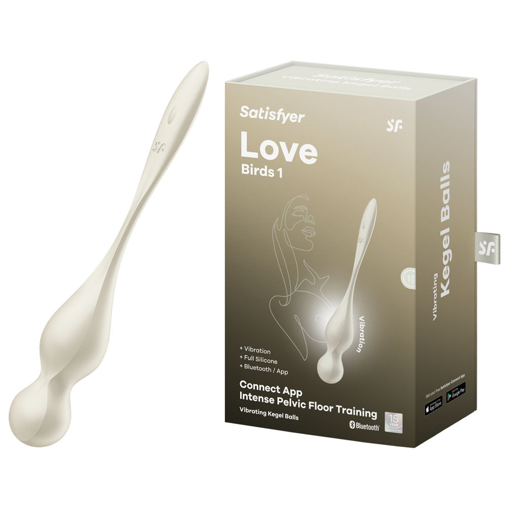 Satisfyer Love Birds 1 - White - White USB Rechargeable Pelvic Floor Trainer with App Control Satisfyer