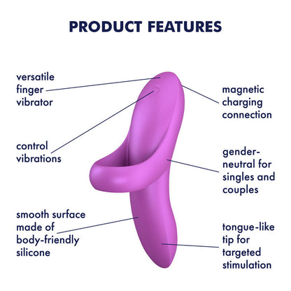 Satisfyer Bold Lover - Dark Pink USB Rechargeable Finger Stimulator Satisfyer
