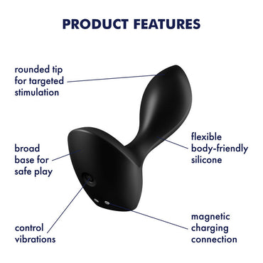 Satisfyer Backdoor Lover - Black USB Rechargeable Vibrating Butt Plug Satisfyer