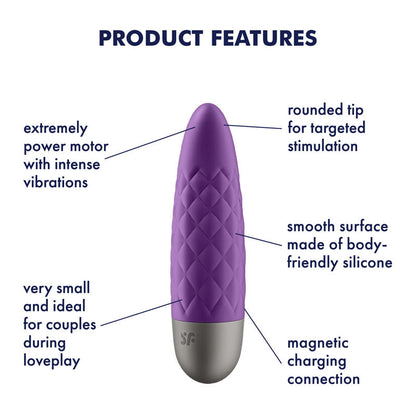 Satisfyer Ultra Power Bullet 5 - Purple USB Rechargeable Bullet Satisfyer