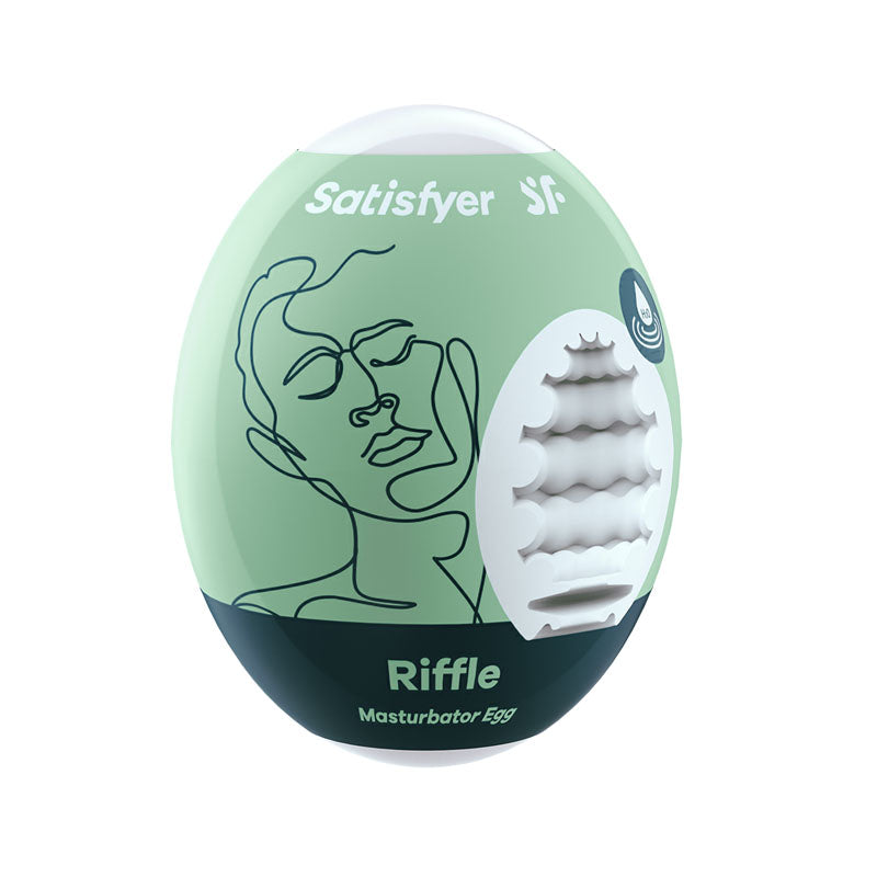 Satisfyer Masturbator Egg - Riffle - White Stroker Sleeve Satisfyer
