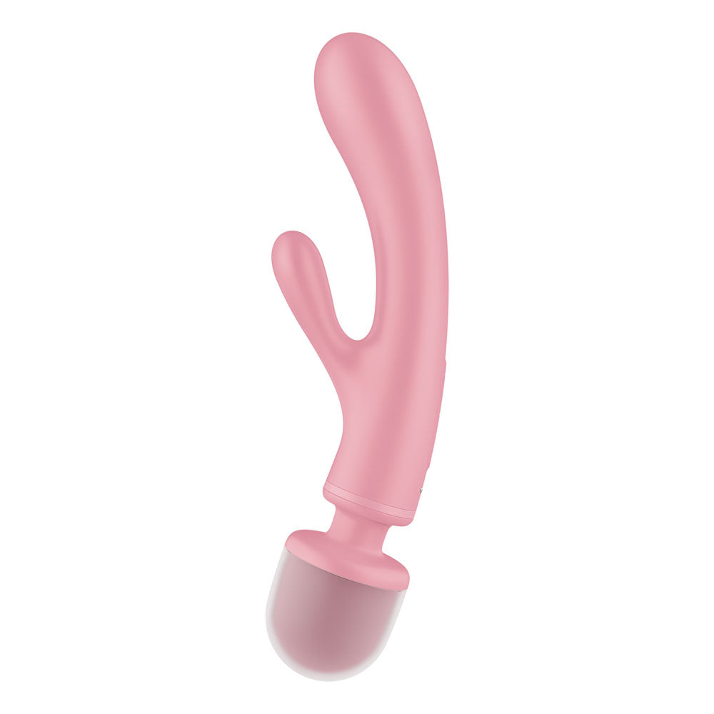 Satisfyer Triple Lover - Pink USB Rechargeable Rabbit Vibrator and Massage Wand Satisfyer