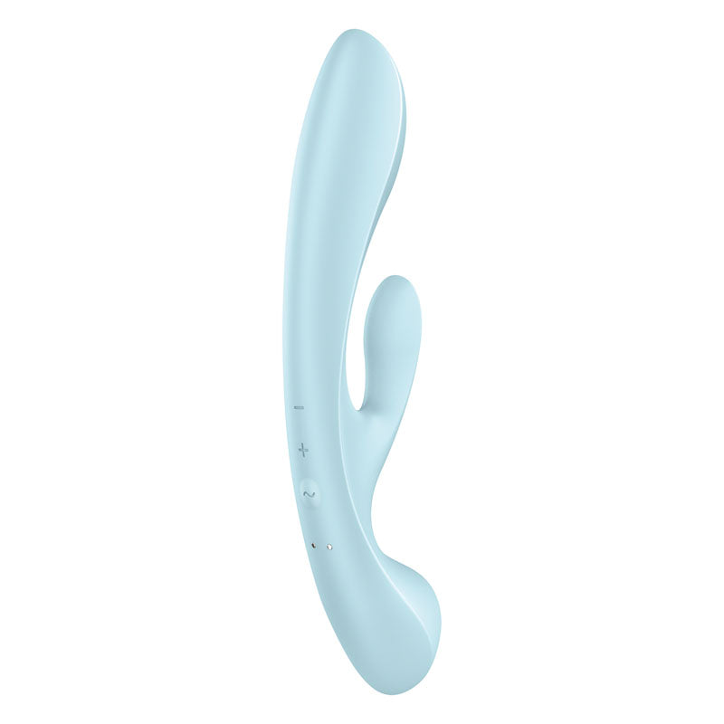 Satisfyer Triple Oh - Light Blue USB Rechargeable Rabbit Vibrator Satisfyer