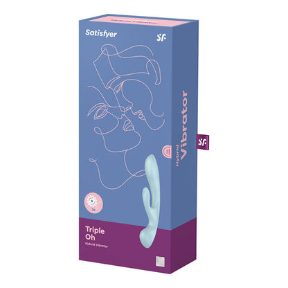 Satisfyer Triple Oh - Light Blue USB Rechargeable Rabbit Vibrator Satisfyer