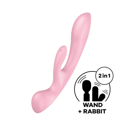 Satisfyer Triple Oh - Pink USB Rechargeable Rabbit Vibrator Satisfyer