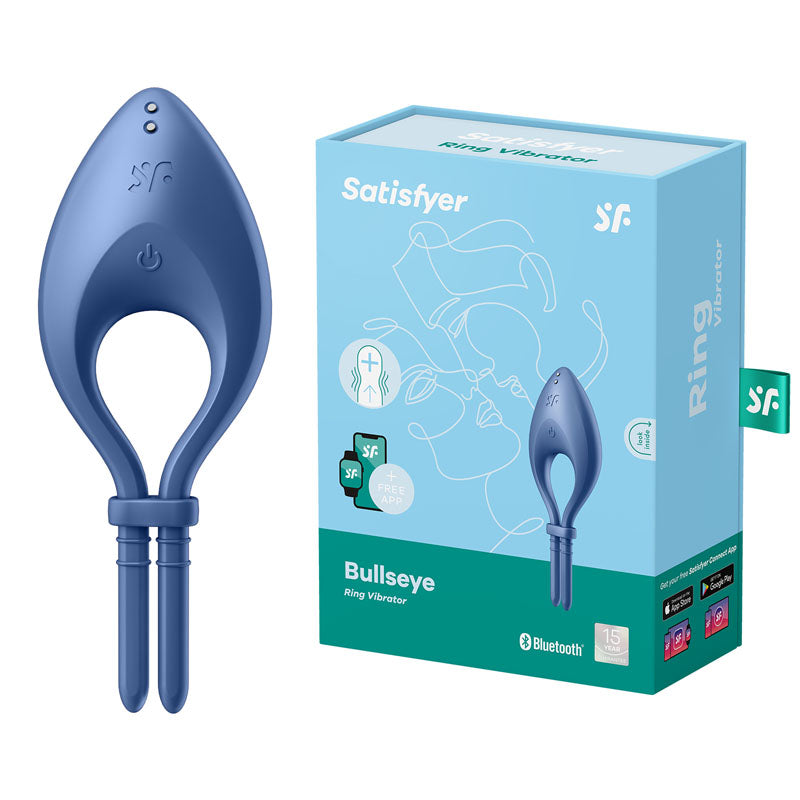 Satisfyer Bullseye - Blue - Blue Vibrating Adjustable Lasso Cock Ring Satisfyer