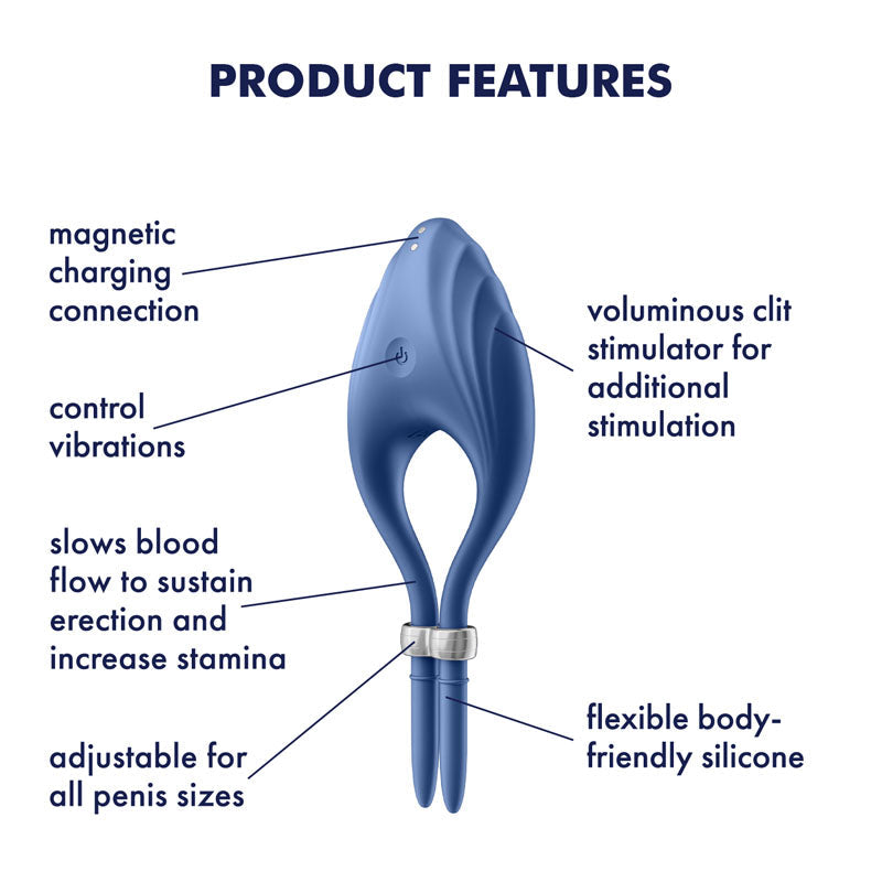 Satisfyer Duelist - Blue Vibrating Adjustable Lasso Cock Ring Satisfyer
