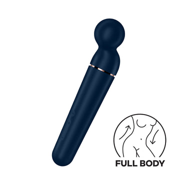 Satisfyer Planet Wand-er - Blue - Blue/Rose Gold USB Rechargeable Massager Wand Satisfyer