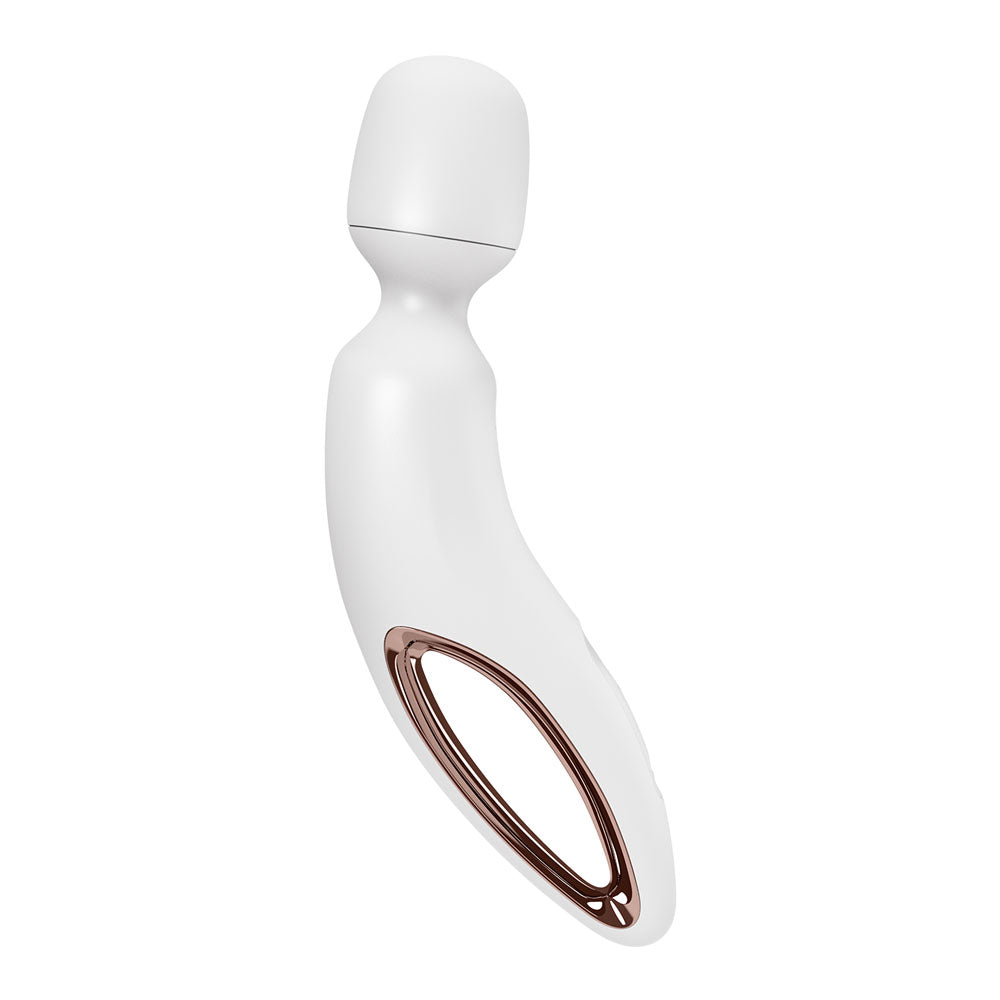 Satisfyer Wand-erland - White - White/Rose Gold USB Rechargeable Massage Wand Satisfyer