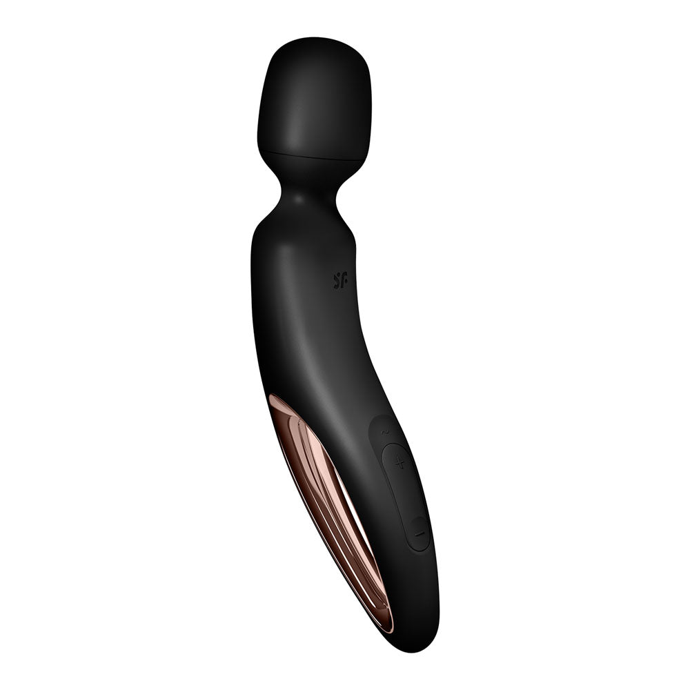 Satisfyer Wand-erland - Black - Black/Rose Gold USB Rechargeable Massage Wand Satisfyer