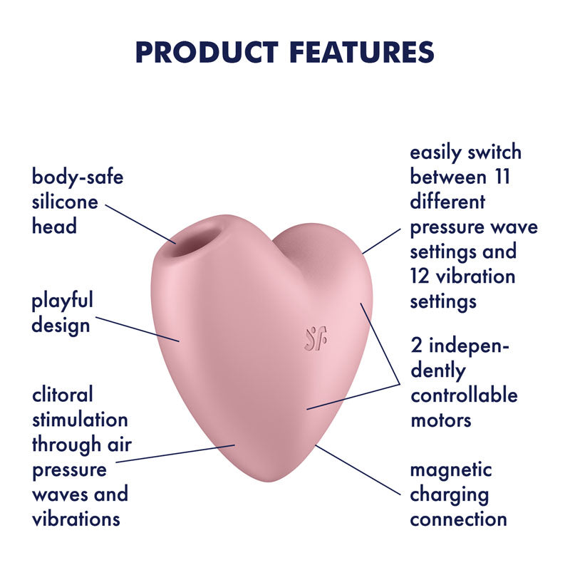Satisfyer Cutie Heart - Light Pink - Light Pink USB Rechargeable Air Pulsation Stimulator with Vibration Satisfyer
