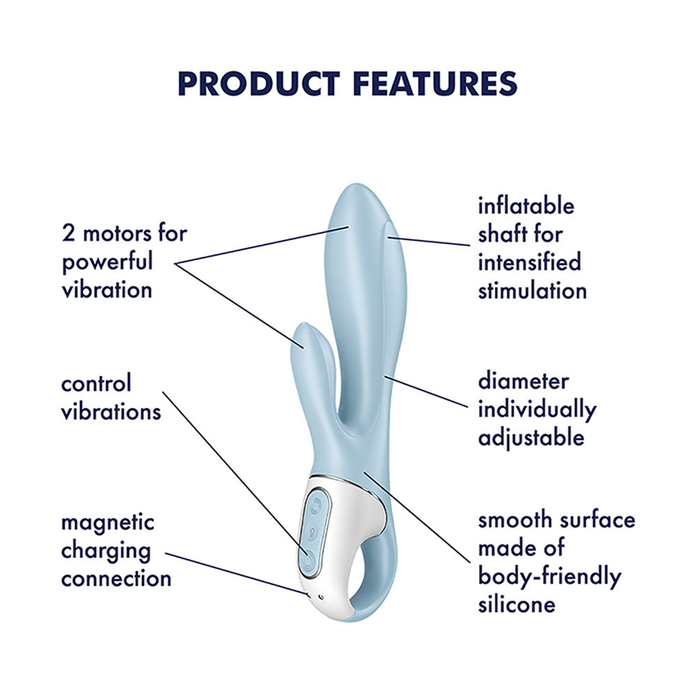 Satisfyer Air Pump Bunny 1 - Blue USB Rechargeable Inflatable Rabbit Vibrator Satisfyer