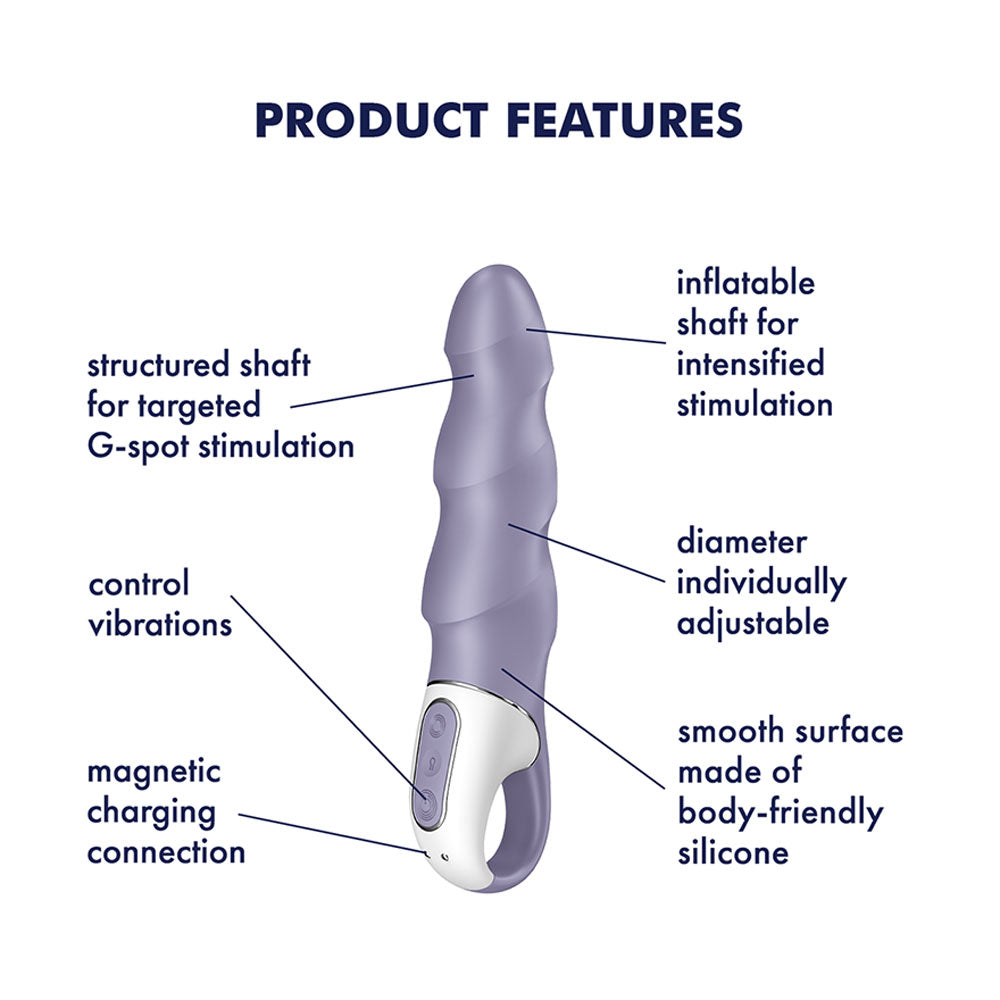 Satisfyer Air Pump Vibrator 1 - Lilac USB Rechargeable Inflatable Vibrator Satisfyer