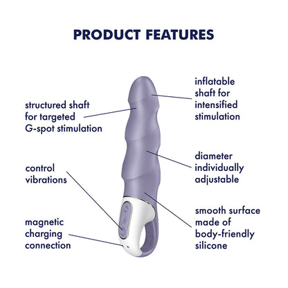 Satisfyer Air Pump Vibrator 1 - Lilac USB Rechargeable Inflatable Vibrator Satisfyer