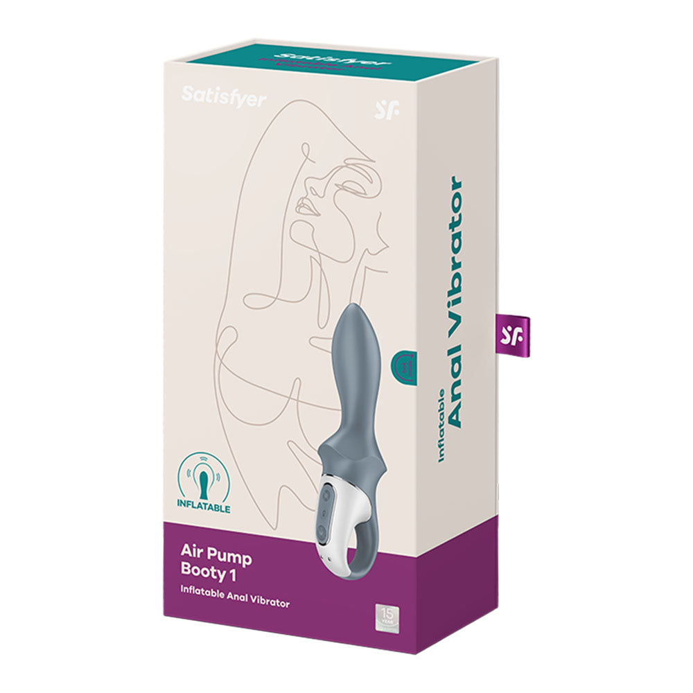 Satisfyer Air Pump Booty 1 - Grey USB Rechargeable Inflatable Anal Vibrator Satisfyer