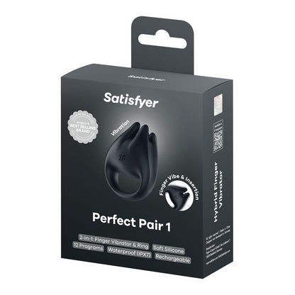 Satisfyer Perfect Pair 1 - Black USB-C Rechargeable Vibrating Couples Ring Satisfyer
