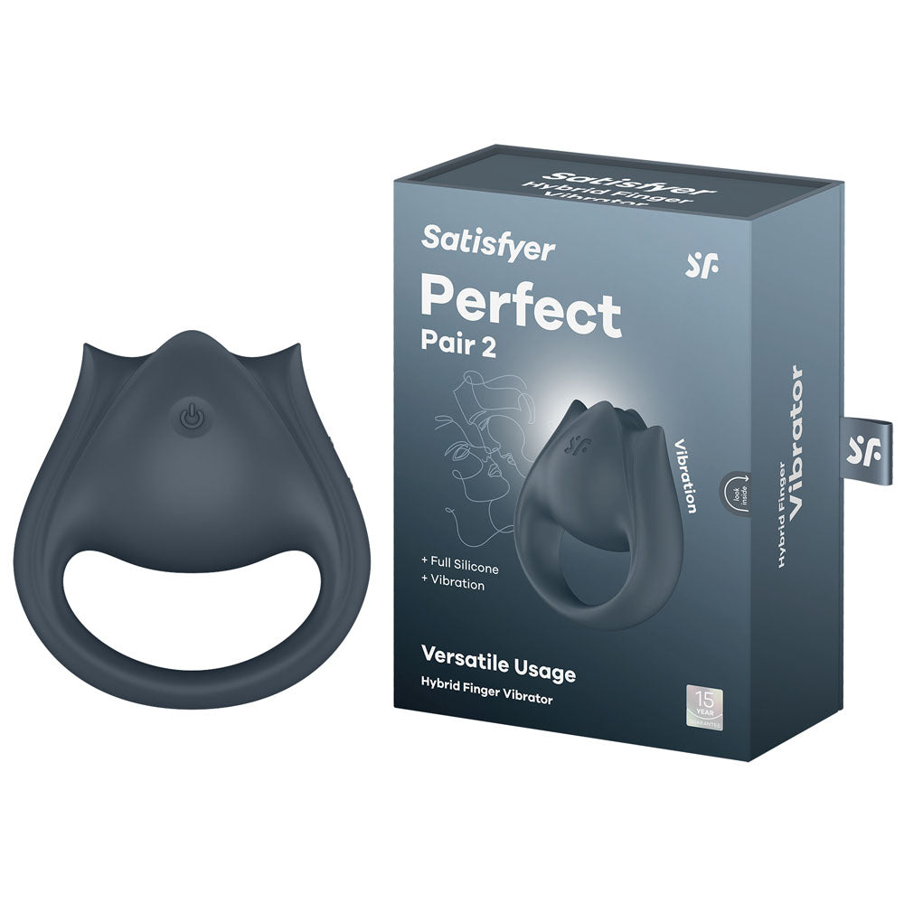 Satisfyer Perfect Pair 2 - Grey USB Rechargeable Vibrating Couples Ring Satisfyer