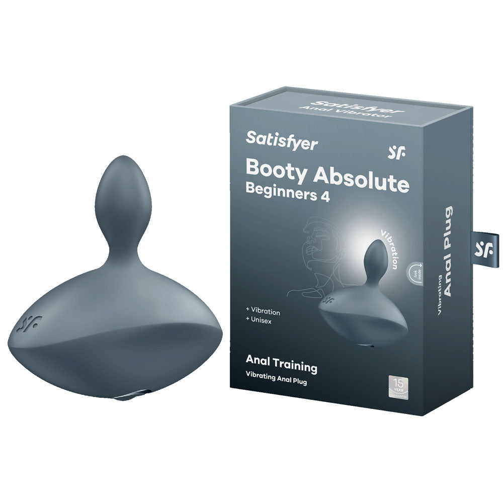Satisfyer Booty Absolute Beginners 4 - Grey USB Rechargeable Vibrating Butt Plug Satisfyer