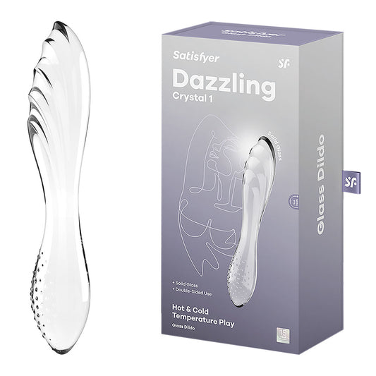Satisfyer Dazzling Crystal 1 - Clear - Clear Glass Double Ended Dildo Clear - Club X